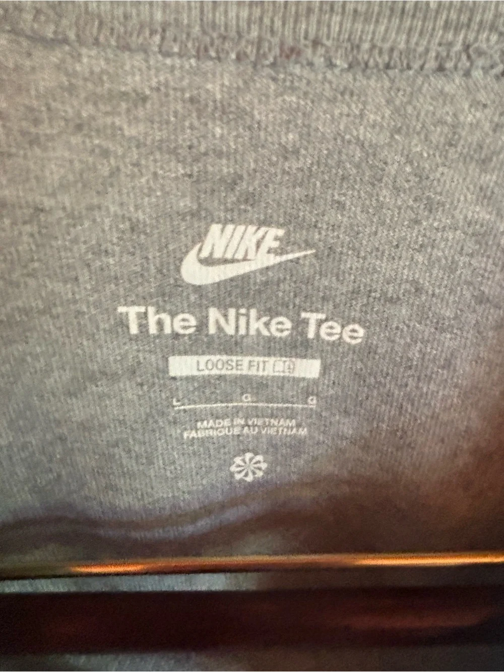 Nike The Nike Tee Cotton Jersey Gray Pocket Logo Crew Neck Tee Men L Loose Fi